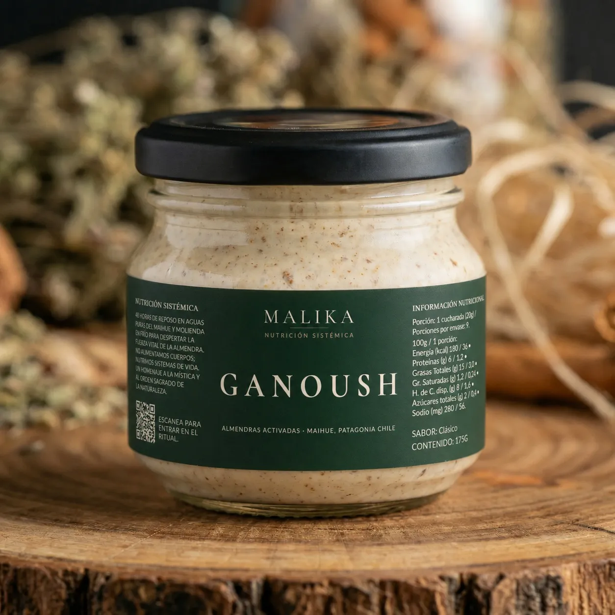Ganoush Clásico de Almendras Activadas molienda en frio Clean Label